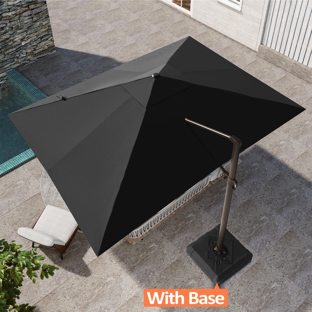 Pellebant 10 x 13 FT Patio Cantilever Umbrella Outdoor Offset Umbrella with Base