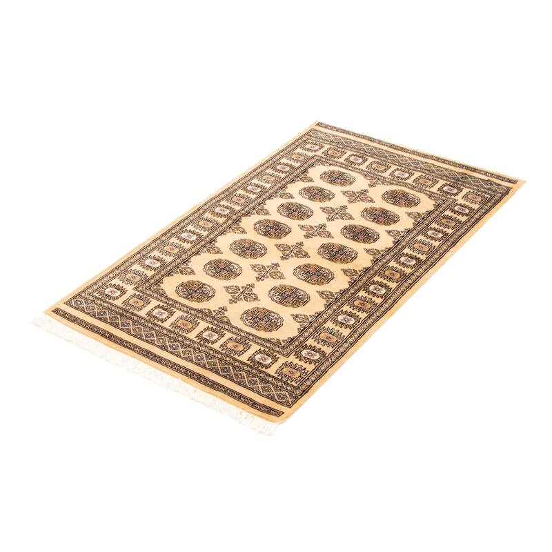 ECARPETGALLERY Hand-knotted Peshawar Bokhara Beige Wool Rug - 3'1 x 5'4