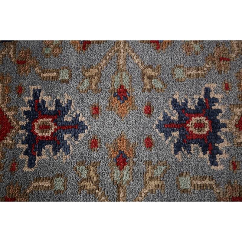 Blue Gray Heriz Serapi Oriental Runner Rug Hand-Knotted Wool Carpet - 2'7"x 8'0"