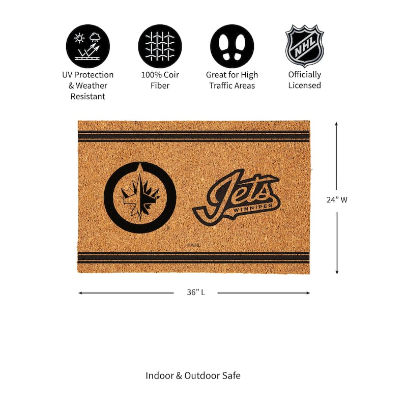 Winnipeg Jets Monochrome Indoor/Outdoor Coir Door Mat