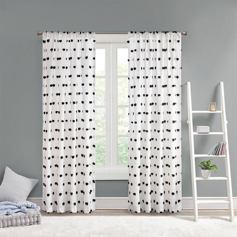 Pom Pom Embellished Curtain Panel - Multi-Color