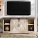 Middlebrook Wind Gap 58-inch Sliding Barn Door TV Console - White Oak / Traditional Brown Top