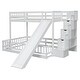 preview thumbnail 4 of 4, Twin Over Full Bunk Bed with Slide and Storage Staircase