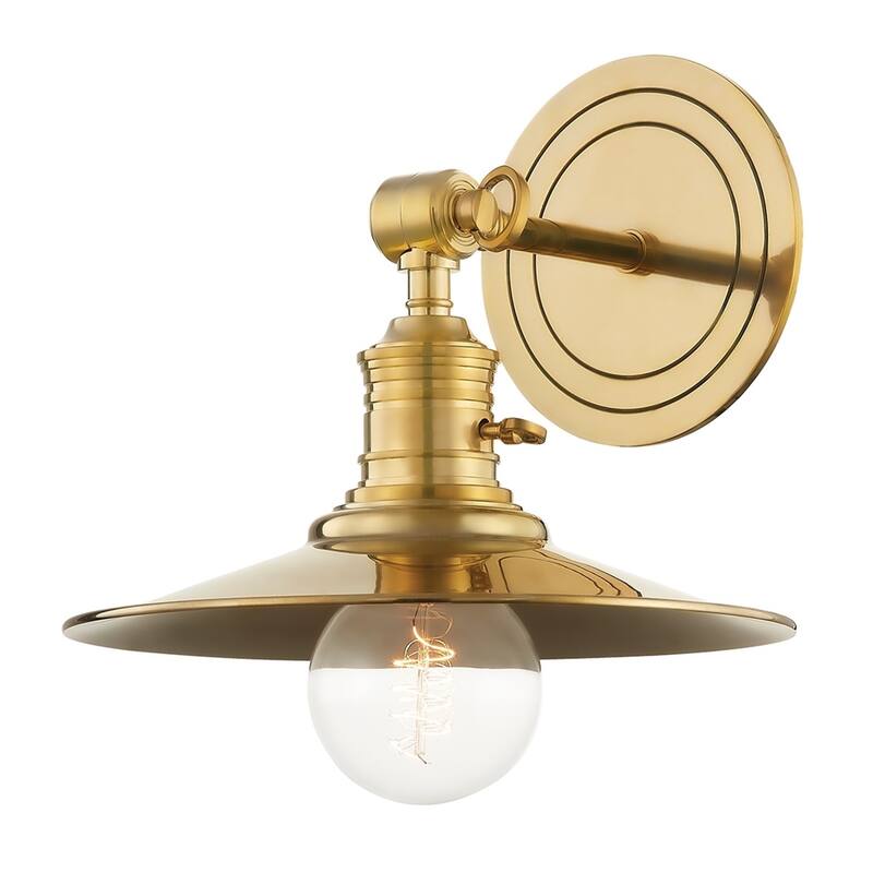 Hudson Valley Lighting Garden City 11" Tall Wall Sconce - Aged Brass