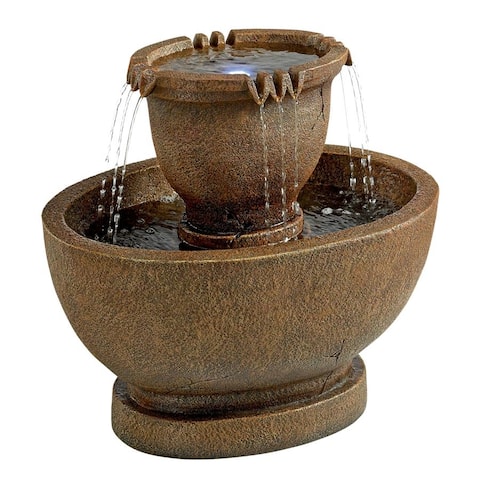 Design Toscano Richardson Oval Urns Cascading Garden Fountain: Grande - 30.5 x 20.5 x 28