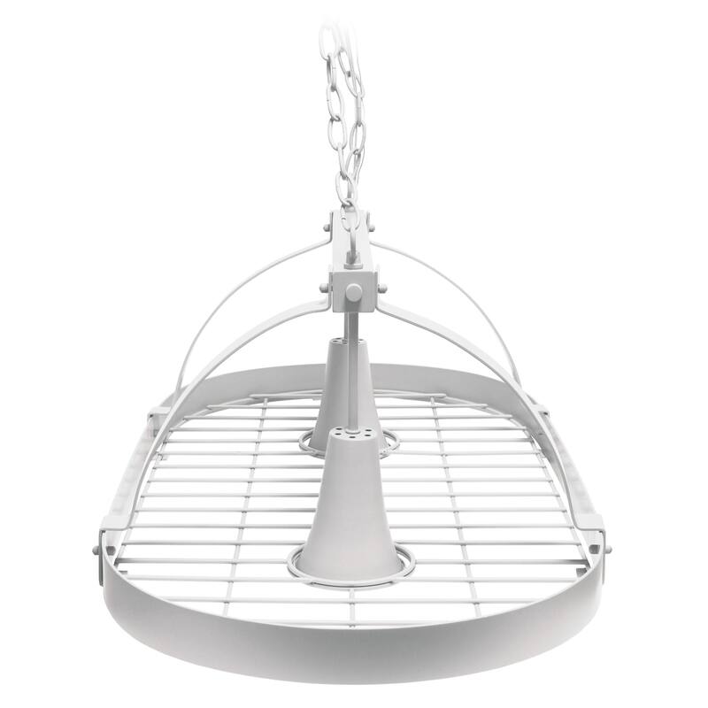 2-Light Metal Hanging Pot Rack Ceiling Light - 35.5" - White