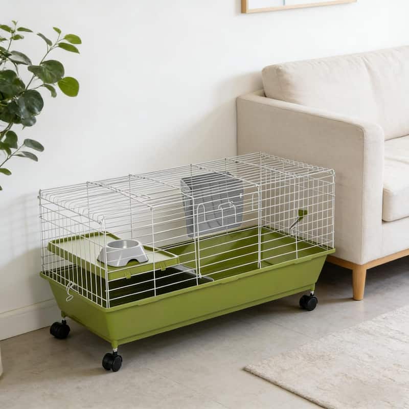Spacious Animal Cage,Pet Play House,Small Animal Cage is designed for convenient cleaning - Green