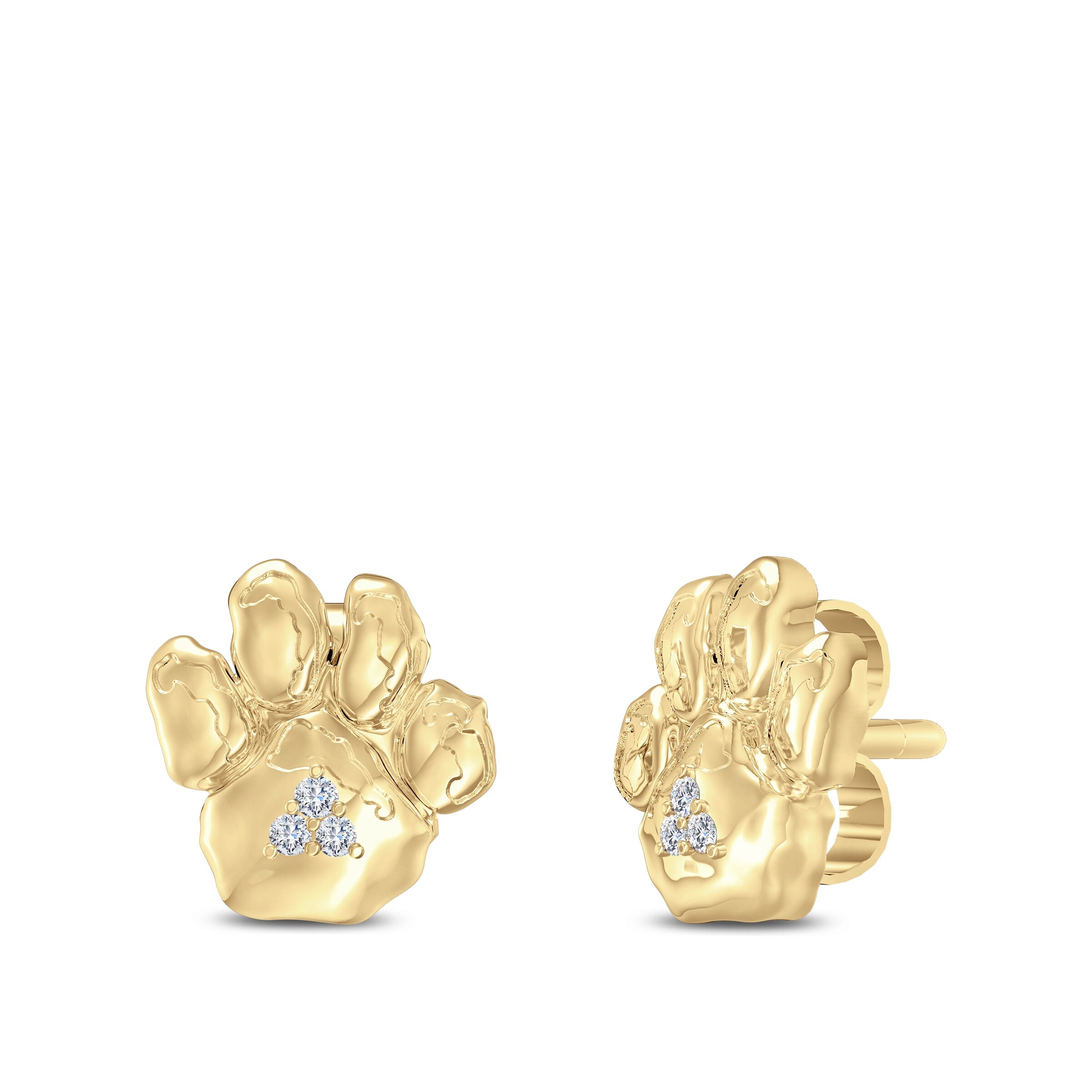 Shop Pitt Panther Paw Diamond Stud Earrings In 14k Yellow Gold One Size Overstock 29881013