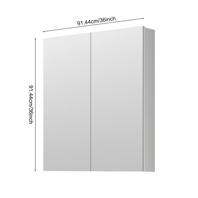 Wall Mounted Bathroom Medicine Cabinet with HD Mirror, Recessed or Surface Mount, Storage for Cosmetics & Personal Care