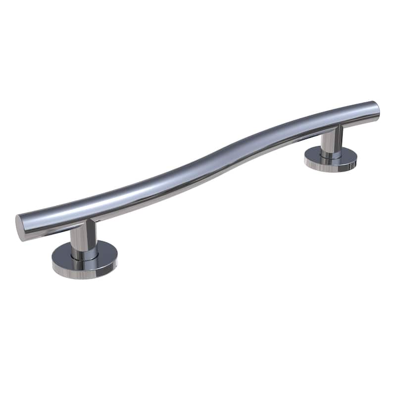 Keeney Wave Designer Grab Bar 1.25 Dia x 36 in., Polished Chrome