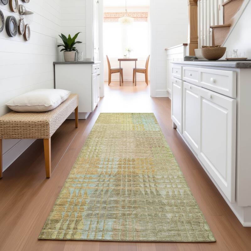Premium Washable Super Soft Abstract Contemporary Mayfield Rug - Beige - 2'3" x 7'6"