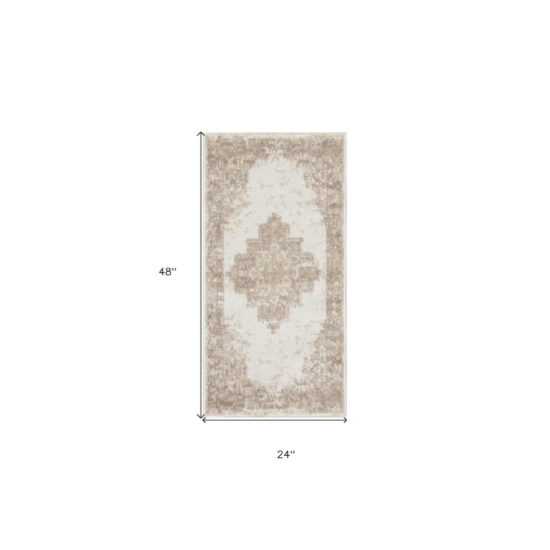 HomeRootsMedallion Transitional Rectangle Area Rug - 48' X '24' X '0.5