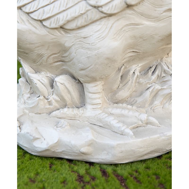 Glitzhome 20"H MGO Faux Bronze / White Goose Garden Statue