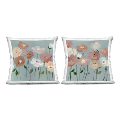 Stupell Budding Boho Blooms Decorative Printed Throw Pillow Design by Charity Henderson (Set of 2)
