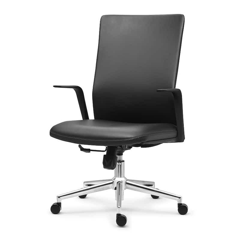 Modern Ergonomic Office Chair Faux Leather Upholstery Lumbar Support