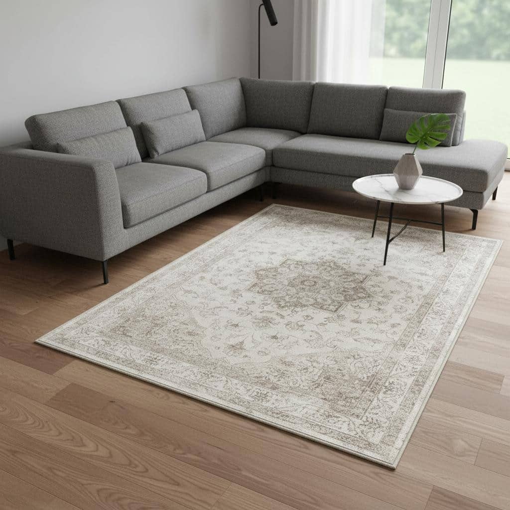 HomeRoots Floral Medallion Traditional Rectangle Area Rug