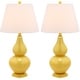 preview thumbnail 5 of 6, SAFAVIEH Lighting 27-inch Cybil Double Gourd Yellow Table Lamp (Set of 2) - 14" x 14" x 26"