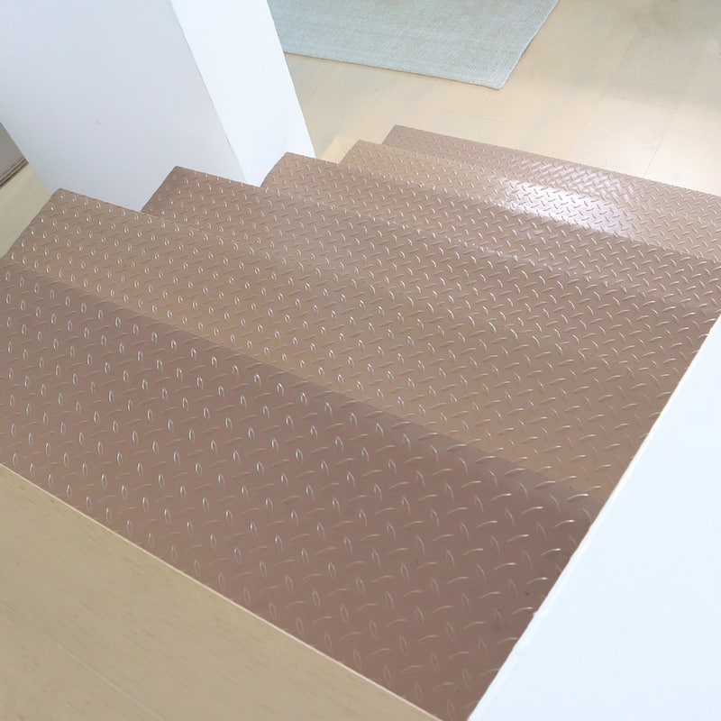 Rubber-Cal "Diamond-Plate" Metallic Step Mats