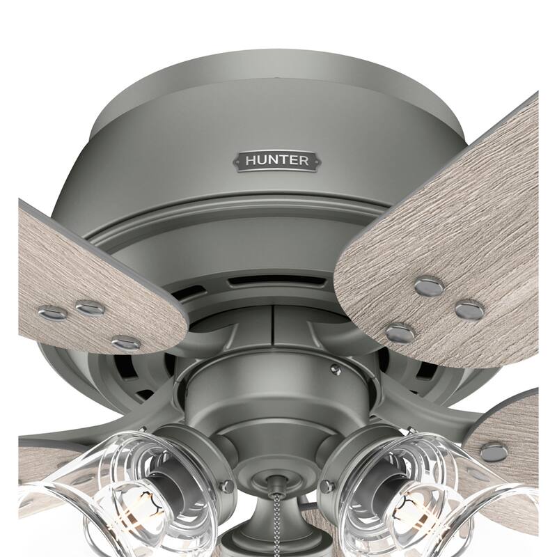 Hunter 52" Shady Grove Ceiling Fan with LED Light Kit/ Pull Chain, Standard or Flush Mount - Casual, Transitional