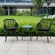 preview thumbnail 7 of 45, 3 Piece Outdoor Wicker Furniture Patio Bistro Set With Cushions for Porch Poolside Garden - 21.2"L x 23.6"W x 31.5"H