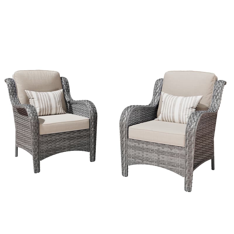 OVIOS 2-piece Patio Wicker Chairs Set