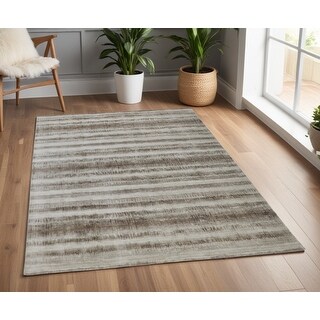 HomeRoots 4' X 6' Tan and Ivory Abstract Hand Woven Area Rug - 4' x 6 ...
