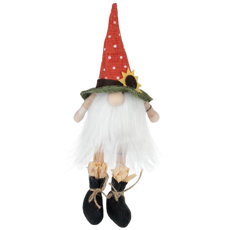 Sitting Sunflower Autumn Harvest Gnome Figurine - 11"