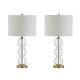 preview thumbnail 56 of 63, JONATHAN Y Ella 27" Glass Triple-Sphere LED Table Lamp, Mercury Silver/Chrome (Set of 2)