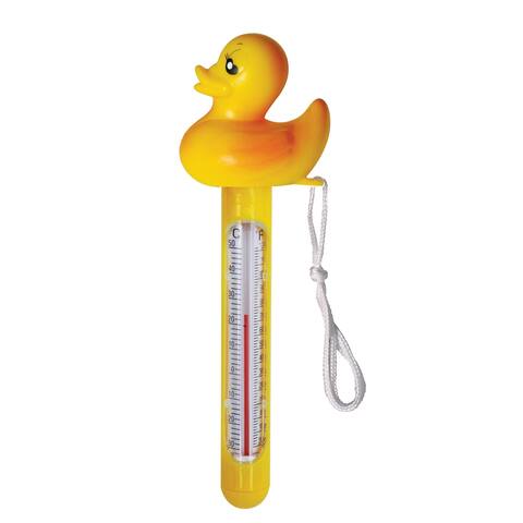 8.5" Yellow Duck Floating Swimming Pool Thermometer with Cord
