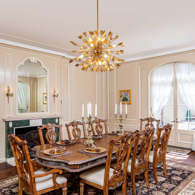 35" 14-Light Gold Butterfly Sputnik Sphere Distinctive Chandelier - 34.65 " D x 34.65 " W x 23.62" H