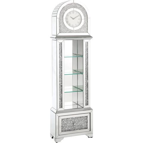 ACME Noralie Grandfather Clock with LED in Mirrored & Faux Diamonds