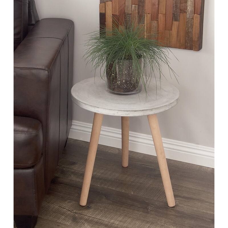 Fiberclay Ceramic Accent Table - Gray - Roche River Decor