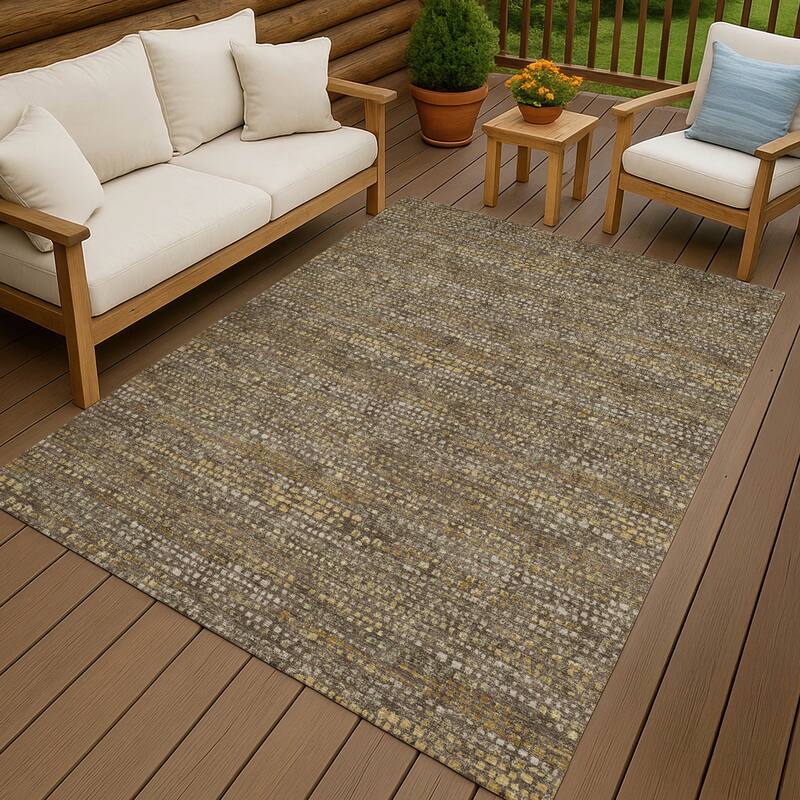 Machine Washable Indoor/ Outdoor Casual Kersey Chantille Rug - Chocolate - 5' x 7'6"