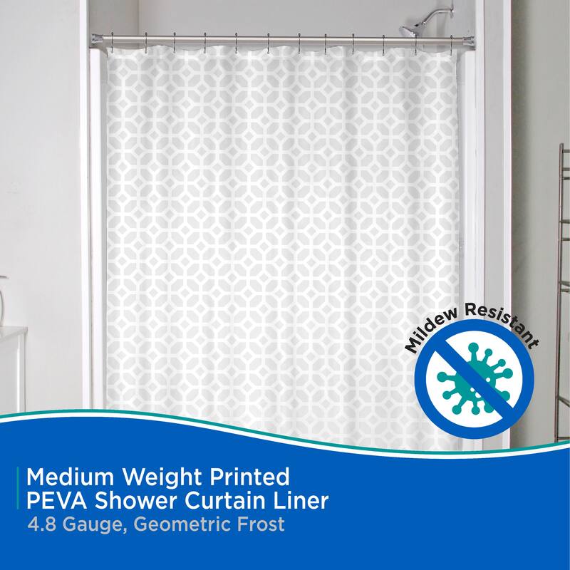 Kenney Medium Weight Decorative PEVA Shower Curtain Liner, 70" W x 72" H