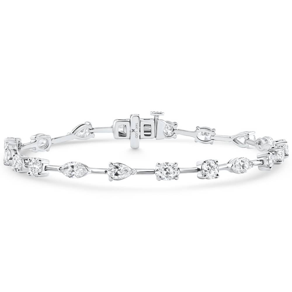 Bliss Diamond 8Ct Mixed Cut Diamond Tennis Bracelet 7" Yellow Gold Lab Grown