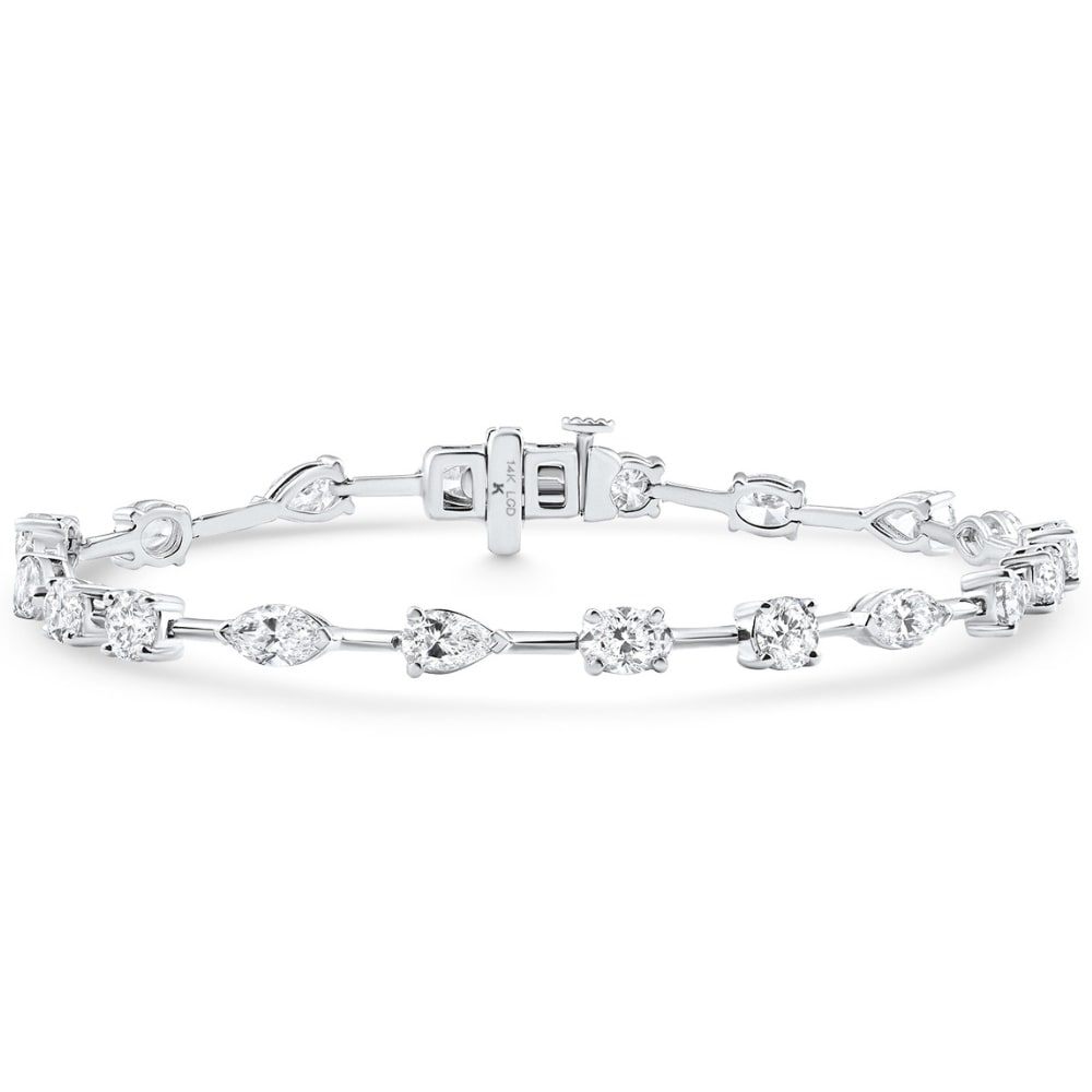Bliss Diamond 8Ct Mixed Cut Diamond Tennis Bracelet 7" Yellow Gold Lab Grown