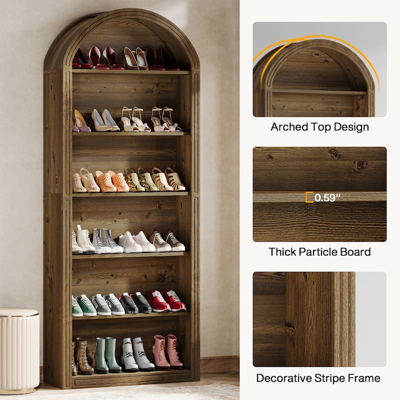 Tall Shoe Storage Cabinet, Freestanding Shoe Organizer