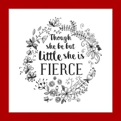 Color Me Happy 'Though She Be But Little - Wreath Doodle White' Framed Art