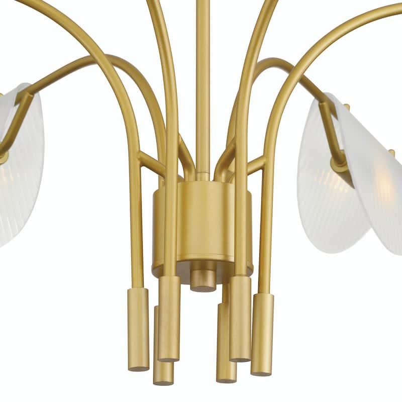 Acroma 6-Light Black Steel & Glass Dimmable Linear Chandelier