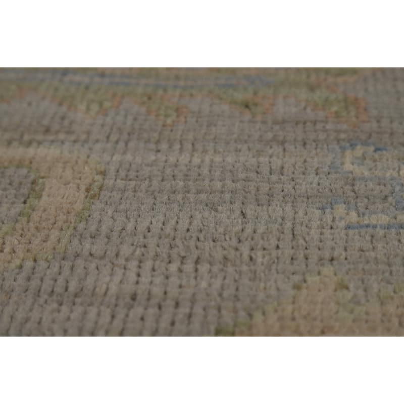 Grey Oushak Turkish Area Rug Handmade Vegetable Dye Wool Carpet - 9'3" x 12'0"