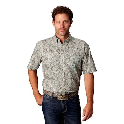 Roper Western Shirt Men Short Sleeve Paisley Print 03-002-0326-4033 BR