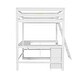 preview thumbnail 23 of 28, Full Loft Bed with U-shaped Desk, Storage Shelves, and Drawers, Antique Brown