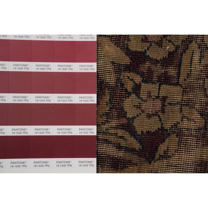 Hand Knotted Oriental 100% Wool Carpet Traditional Floral Red Kerman Area Rug - 10' 3'' X 4' 11''