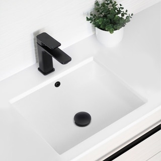 STYLISH 20x15 inch Porcelain Rectangular Undermount Vanity Sink with Overflow