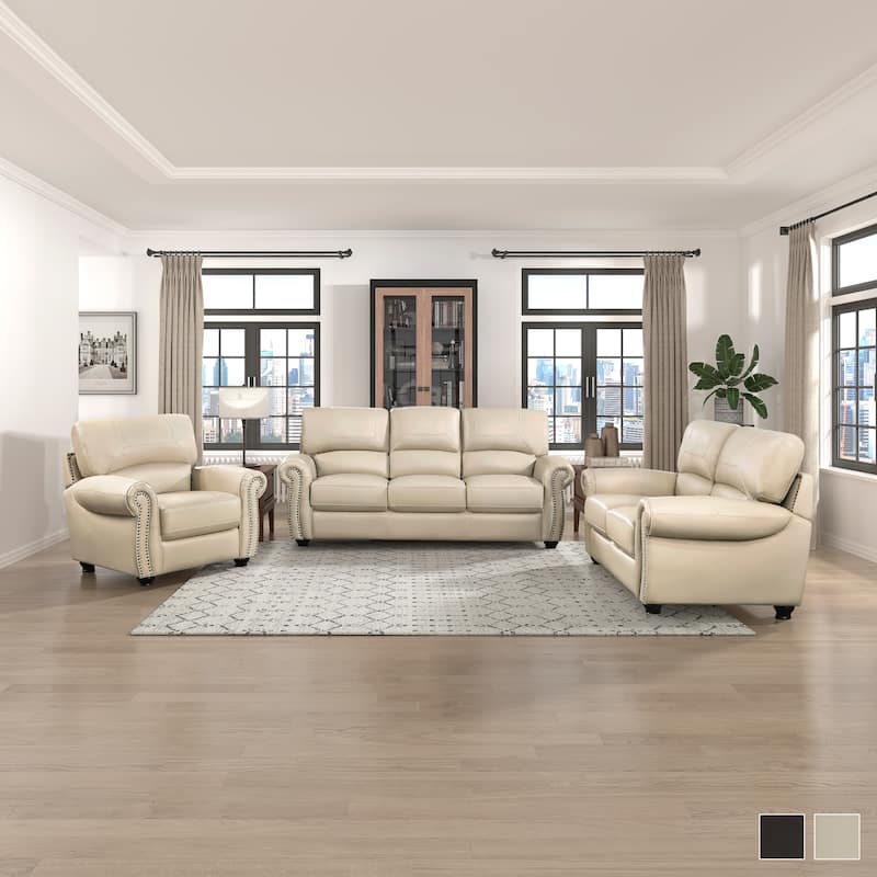 Ionia 3-Piece Leather Match Living Room Sofa Set