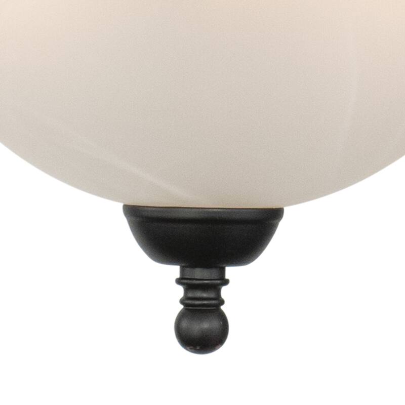 Flush Mount Ceiling Light - 14" Bronze Finish White Glass Shade - 86.75