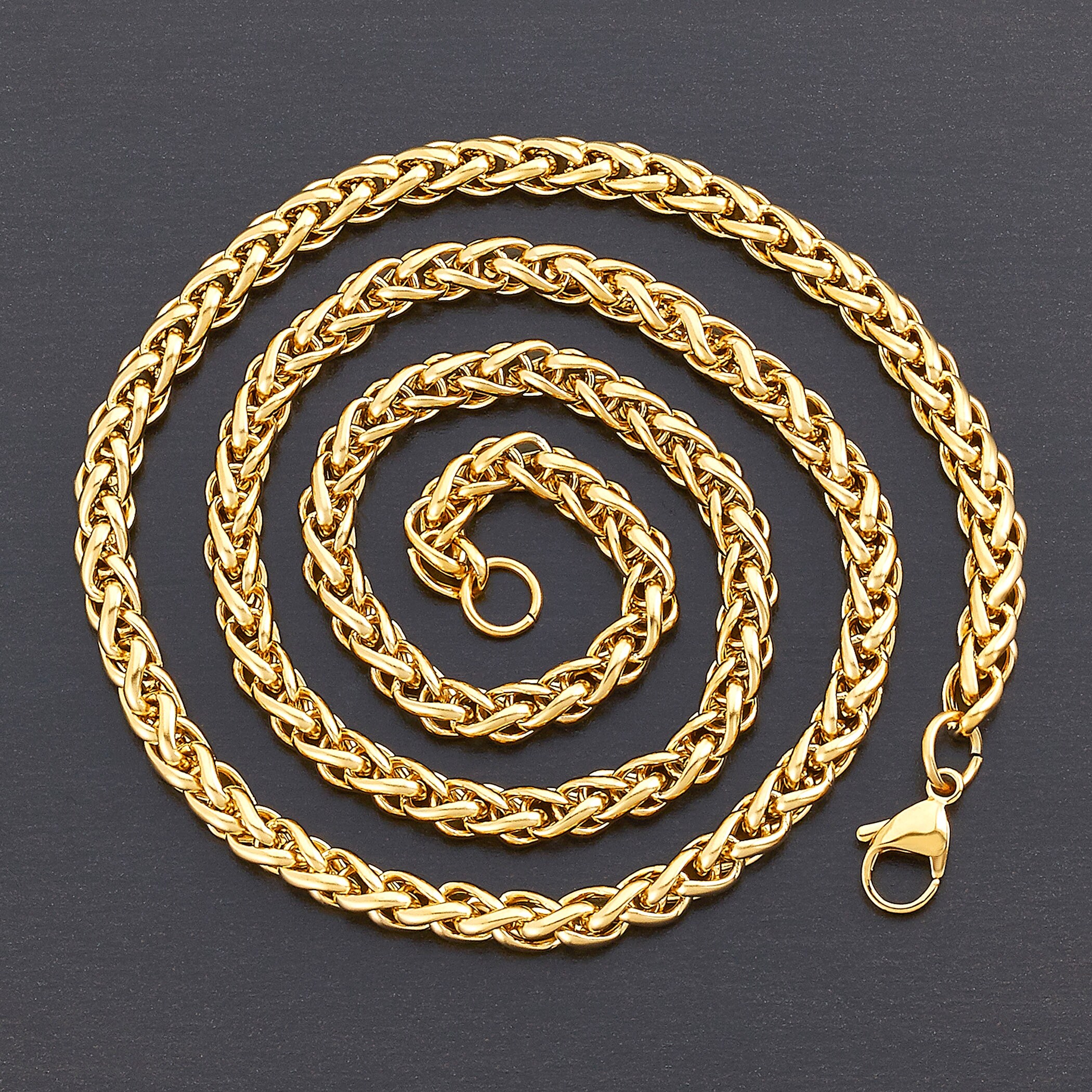 Crucible Stainless Steel Spiga Chain Necklace 6mm