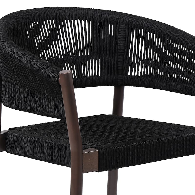 Doris Indoor Outdoor Dining Chair in Eucalytpus Wood with Rope - Set of 2