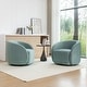 preview thumbnail 65 of 107, SEYNAR Modern Glam Velvet Upholstered 360 Degree Swivel Accent Armchair Set of 2