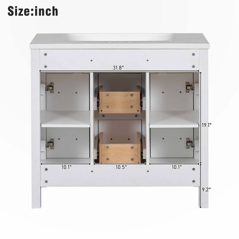 36" Bathroom Vanity Cabinet with Resin Sink